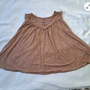 Sonoma Womens XL Sleeveless Top Brown‎ Stretchy Ruffle Lightweight Flowy A28